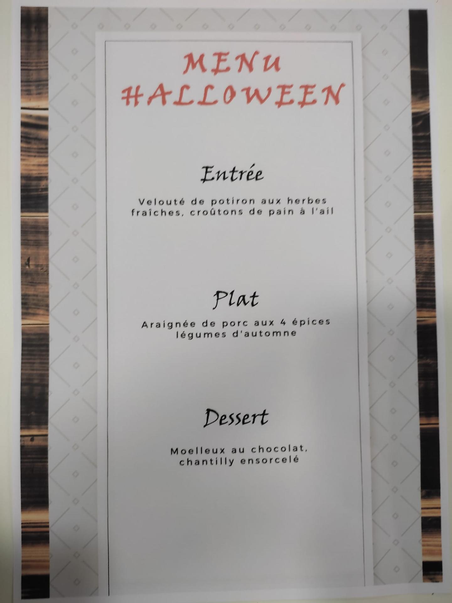 Menu halloween